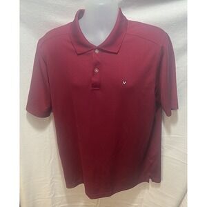 Callaway Golf Polo Shirt Short Sleeve Maroon Men's Sz Large